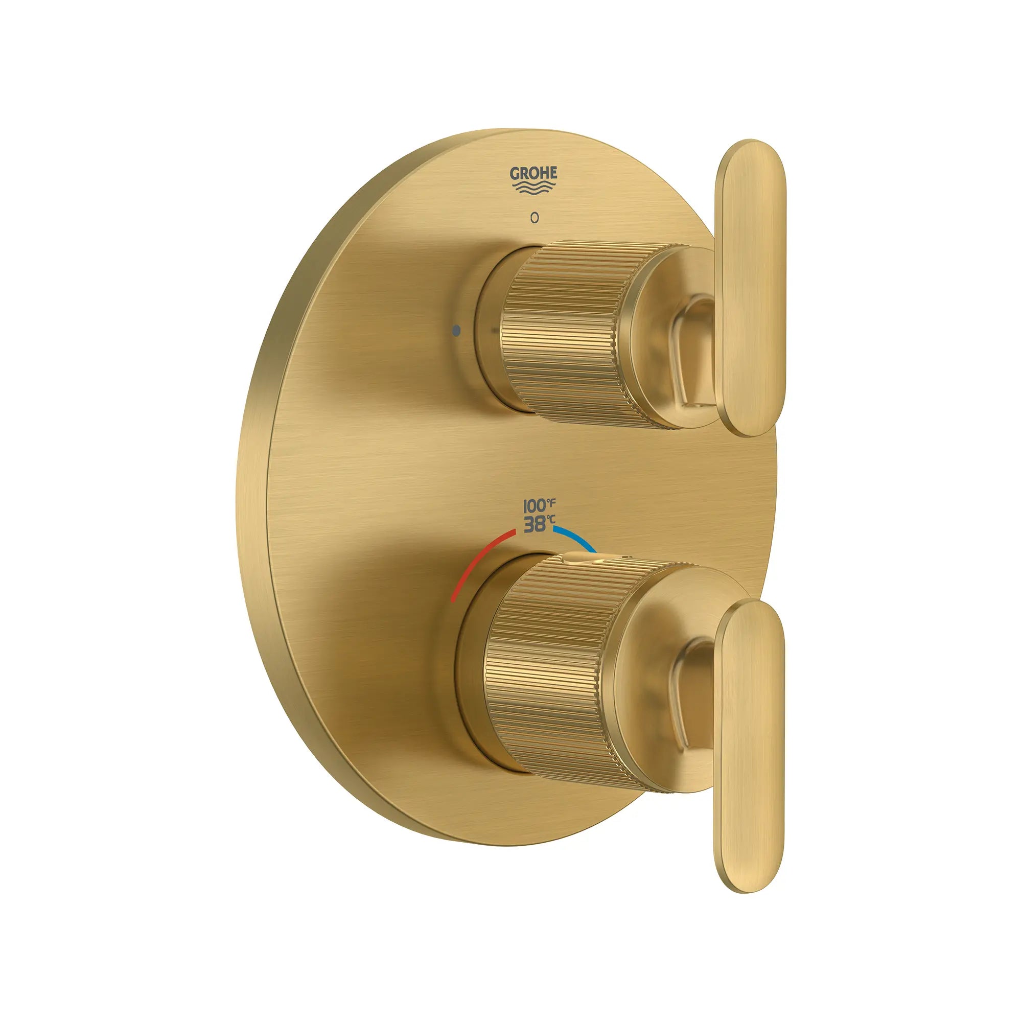 Garniture de robinet thermostatique à double fonction et 2 manettes Listra // AUBE FRAÎCHE BROSSÉ // 275313_Listra_SiloRight_106244GN00_0001_SEPTEMBER2024_0_CDNwebp.webp