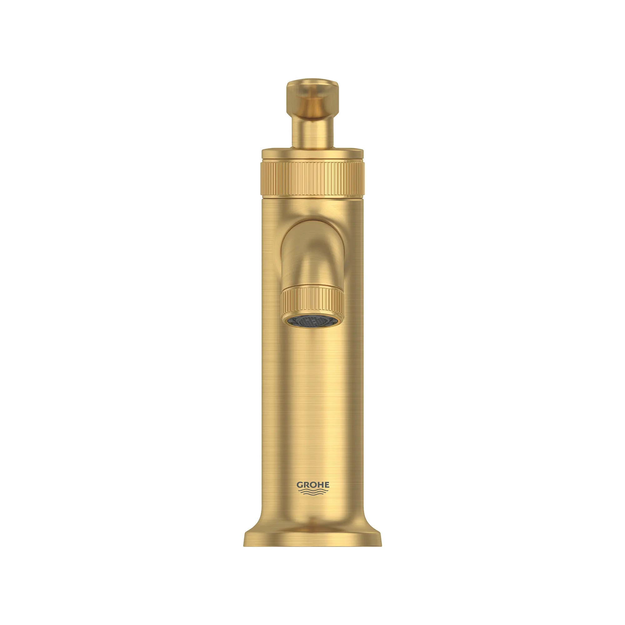 Robinet de salle de bain Listra à orifice et manette uniques, taille M, 4,5 l/min (1,2 gal/min) // AUBE FRAÎCHE BROSSÉ // 275356_Listra_SiloStraight_106222GN00_0001_SEPTEMBER2024_0_CDNwebp.webp
