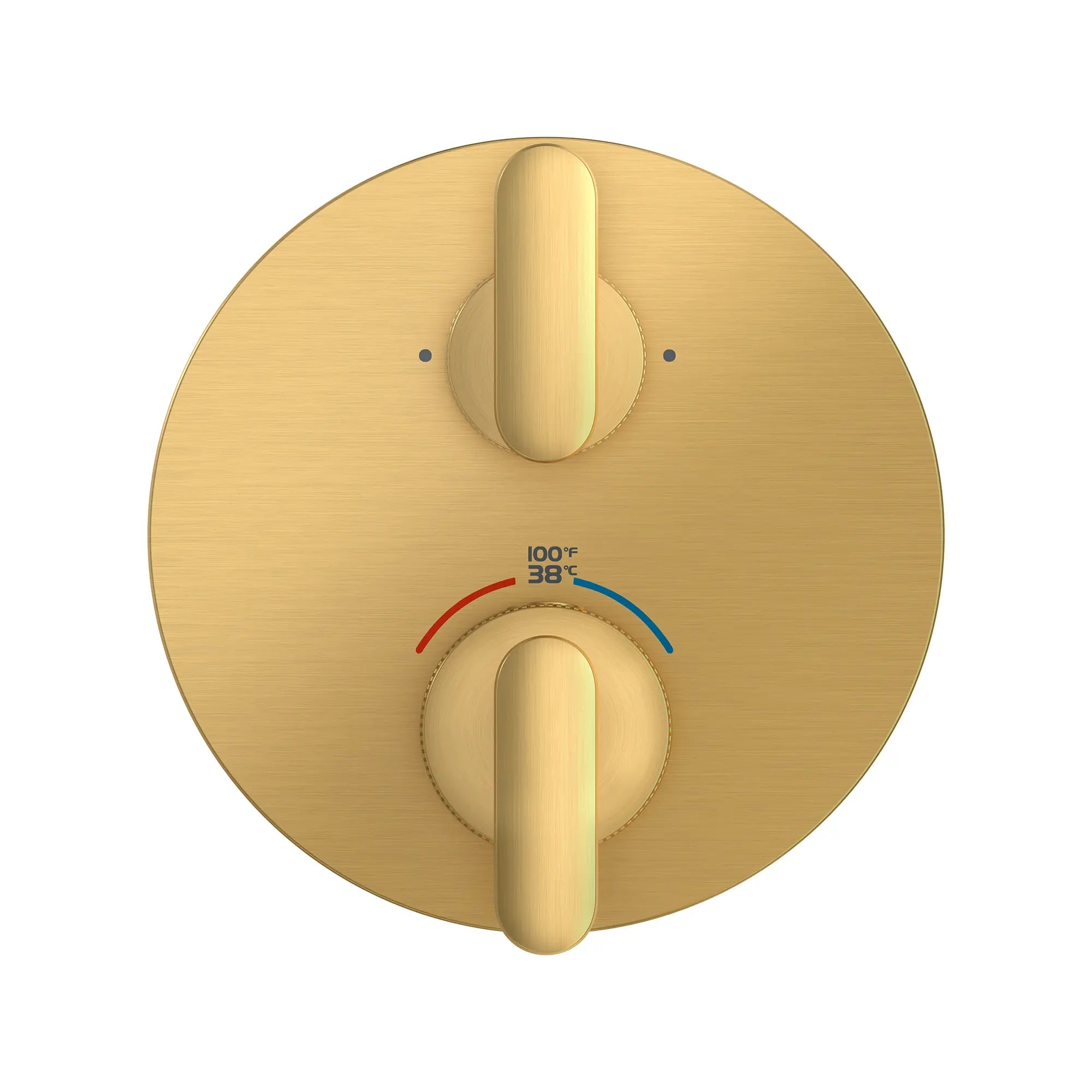 Garniture de robinet thermostatique à double fonction et 2 manettes Listra // AUBE FRAÎCHE BROSSÉ // 275361_Listra_SiloStraight_106244GN00_0001_SEPTEMBER2024_0_CDNwebp.webp