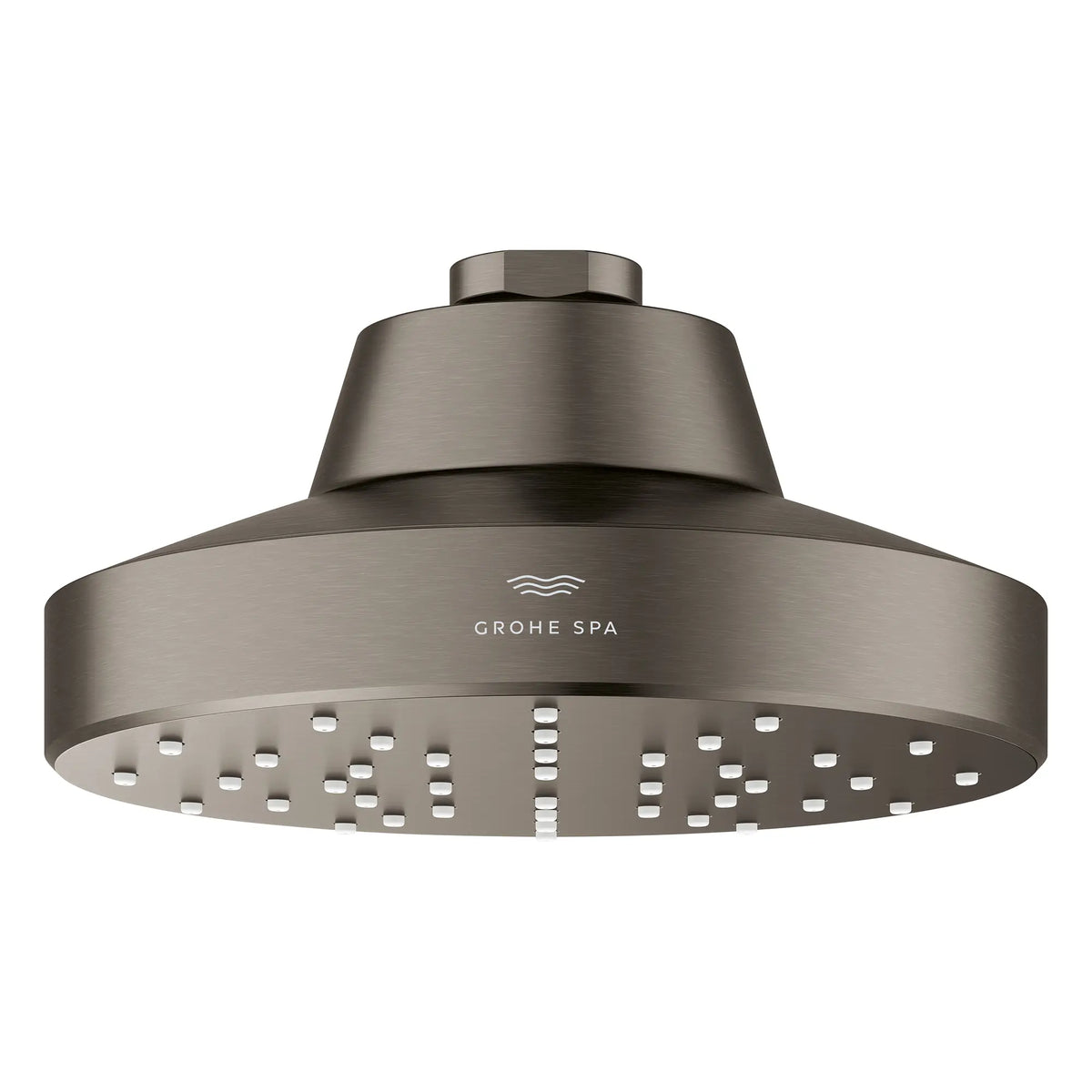 Pomme de douche à un seul jet Rainshower Aqua de 13,97 cm (5½ po) avec AquaBooster 6,6 L/min (1,75 gal/min) // GRAPHITE DUR BROSSÉ // 275801_Aqua_Booster_SiloFront_111518AL00_001_October2025_0_CDNwebp.webp