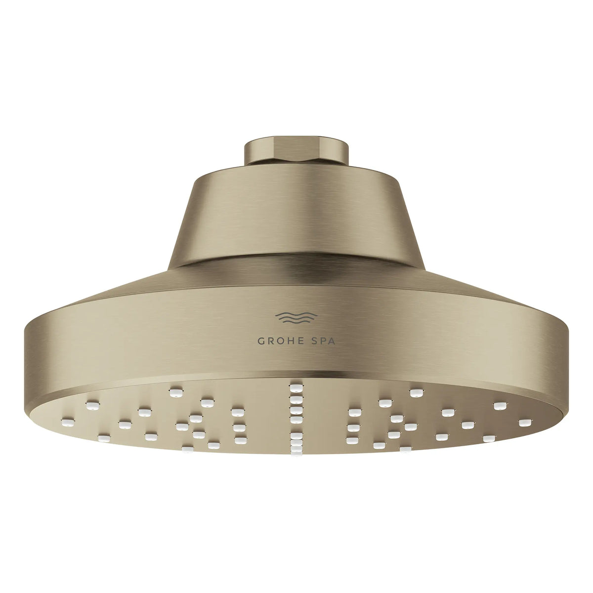Pomme de douche à un seul jet Rainshower Aqua de 13,97 cm (5½ po) avec AquaBooster 6,6 L/min (1,75 gal/min) // NICKEL BROSSÉ INFINITYFINISH // 275804_Aqua_Booster_SiloFront_111518EN00_001_October2025_0_CDNwebp.webp
