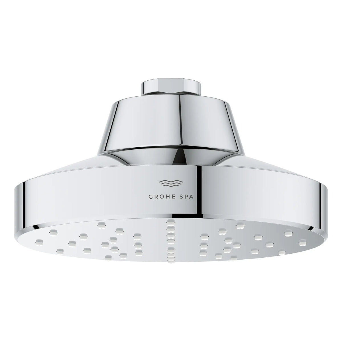 Pomme de douche à un seul jet Rainshower Aqua de 13,97 cm (5½ po) avec AquaBooster 6,6 L/min (1,75 gal/min) // CHROME STARLIGHT GROHE // 275816_Aqua_Booster_SiloFront_1115180000_001_October2025_0_CDNwebp.webp