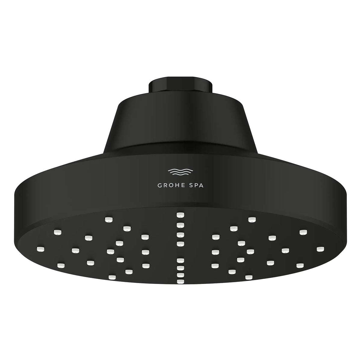 Pomme de douche à un seul jet Rainshower Aqua de 13,97 cm (5½ po) avec AquaBooster 6,6 L/min (1,75 gal/min) // NOIR MAT // 275822_Aqua_Booster_SiloFront_1115182430_002_October2025_0_CDNwebp.webp