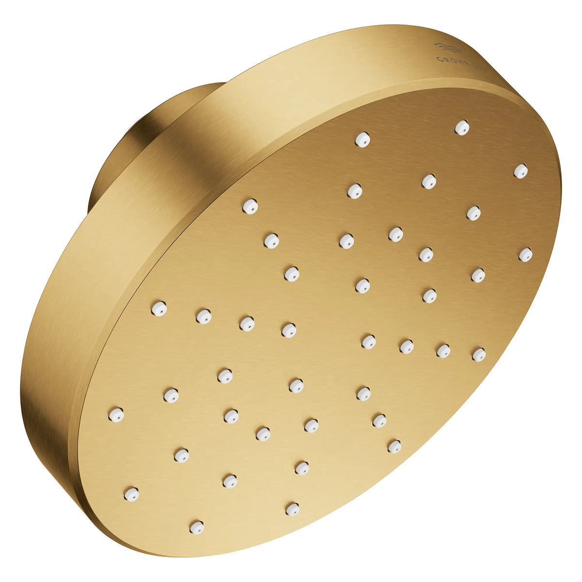 Pomme de douche à un seul jet Rainshower Aqua de 13,97 cm (5½ po) avec AquaBooster 6,6 L/min (1,75 gal/min) // AUBE FRAÎCHE BROSSÉ // 275830_Aqua_Booster_SiloRight_111518GN00_001_October2025_0_CDNwebp.webp