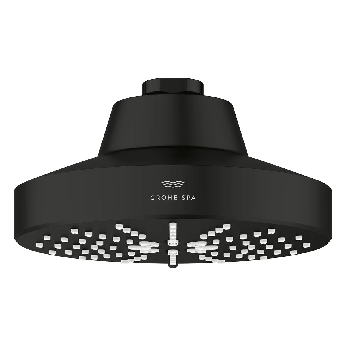 Pomme de douche à jets multiples Rainshower Aqua 140 de 13,97 cm (5½ po) avec AquaBooster 6,6 L/min (1,75 gal/min) // NOIR MAT // 275862_Aqua_Booster_SiloFront_1116112430_001_October2025_0_CDNwebp.webp