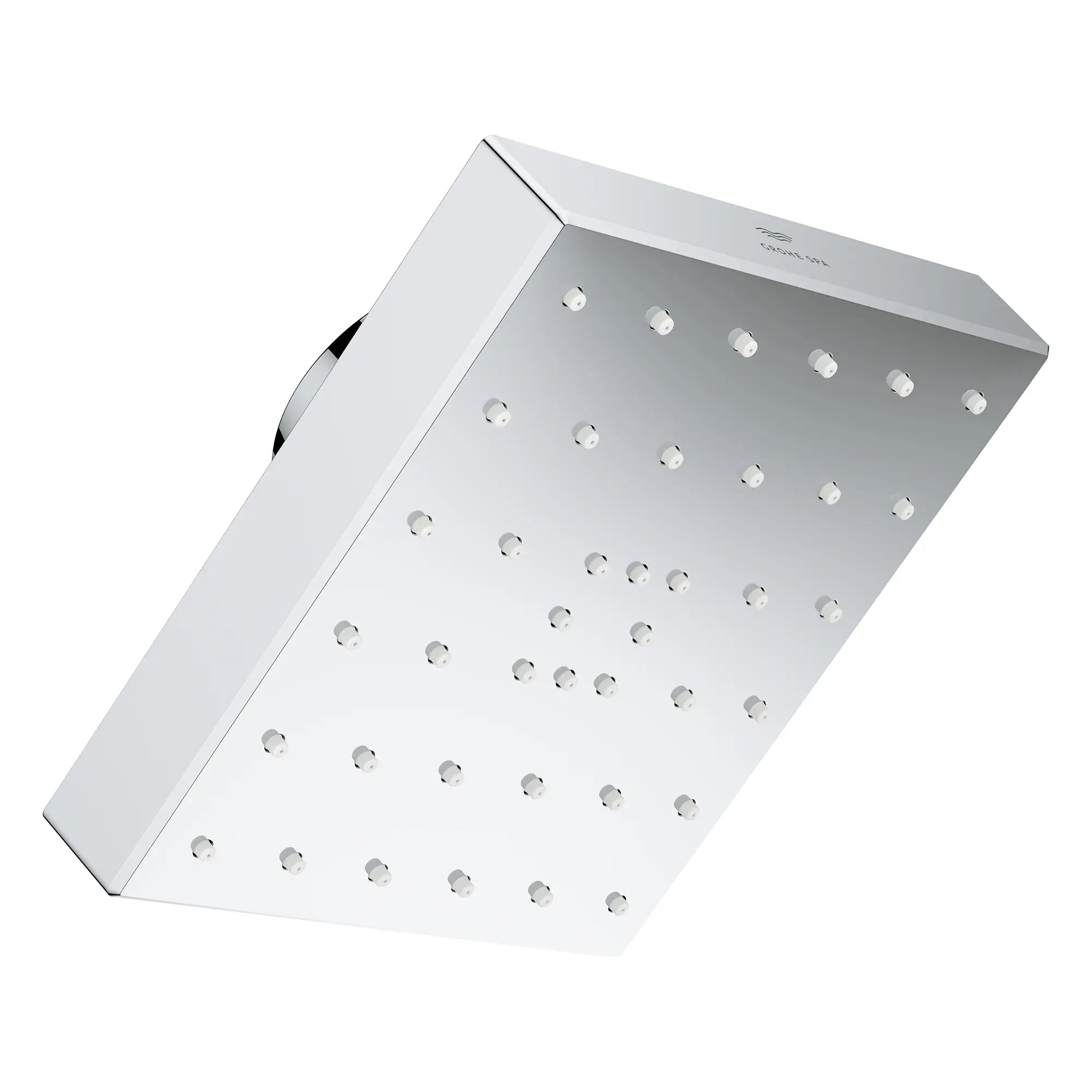 Pomme de douche carrée à un seul jet Rainshower Aqua de 13,97 cm (5½ po) avec AquaBooster 9,5 L/min (2,5 gal/min) // CHROME STARLIGHT GROHE // 275889_Aqua_Booster_SiloRight_1116610000_001_October2025_0_CDNwebp.webp