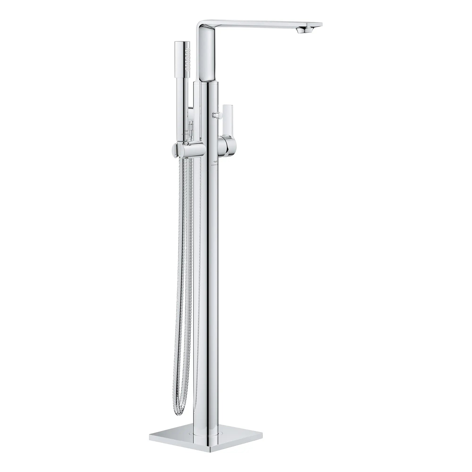 Robinet de baignoire autoportante à poignée simple avec douchette 6,6 L/min (1,75 GPM) // CHROME STARLIGHT GROHE // 276106_Allure_Silo-SpecSheet_25222001_0001_Feb2023_0_CDNwebp.webp