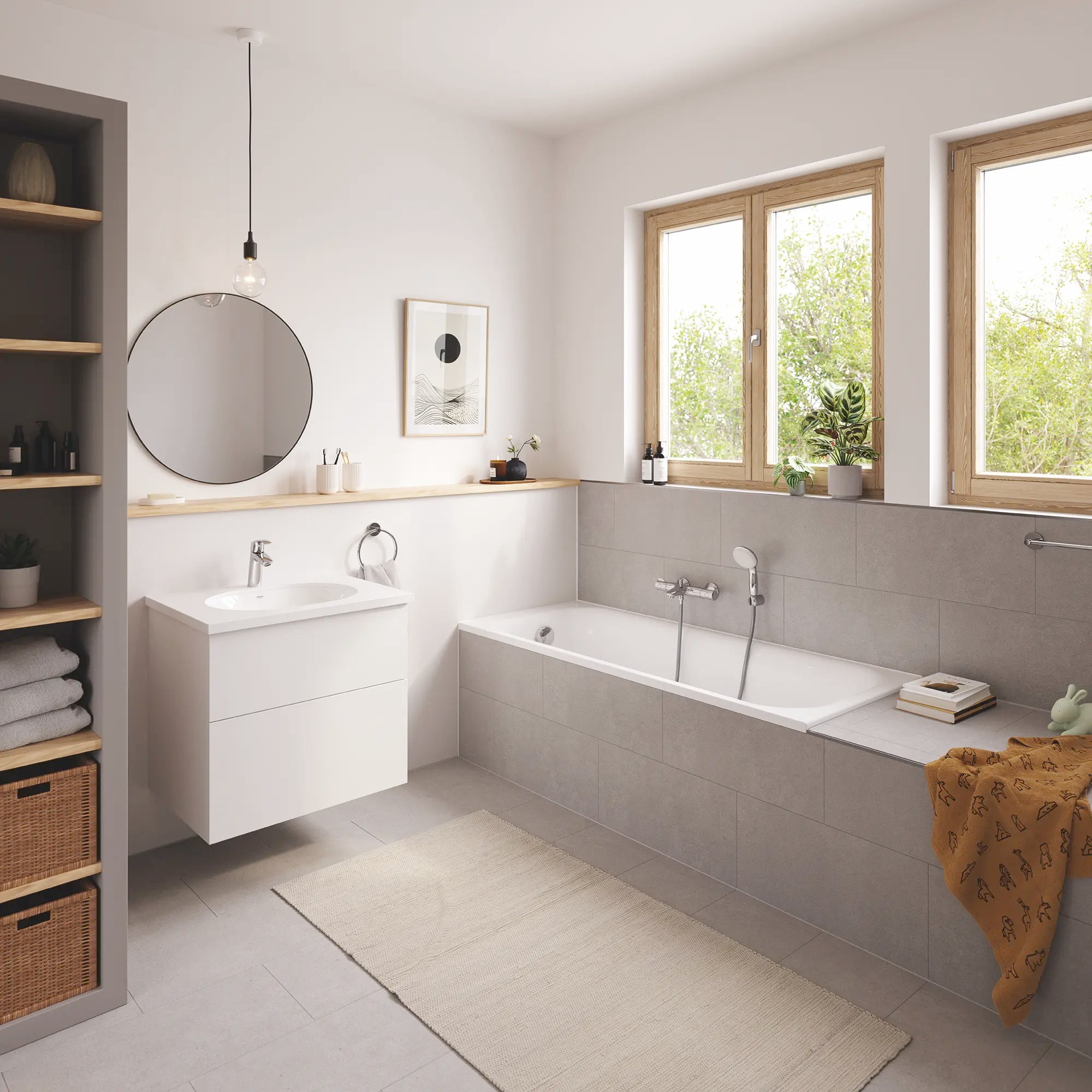 Robinet de baignoire Roman sur tablier à 4 trous, à levier unique et à douchette de 1,75 GPM // CHROME STARLIGHT GROHE // 276898_ZZH_T39150I01_000_01_0_CDNwebp.webp