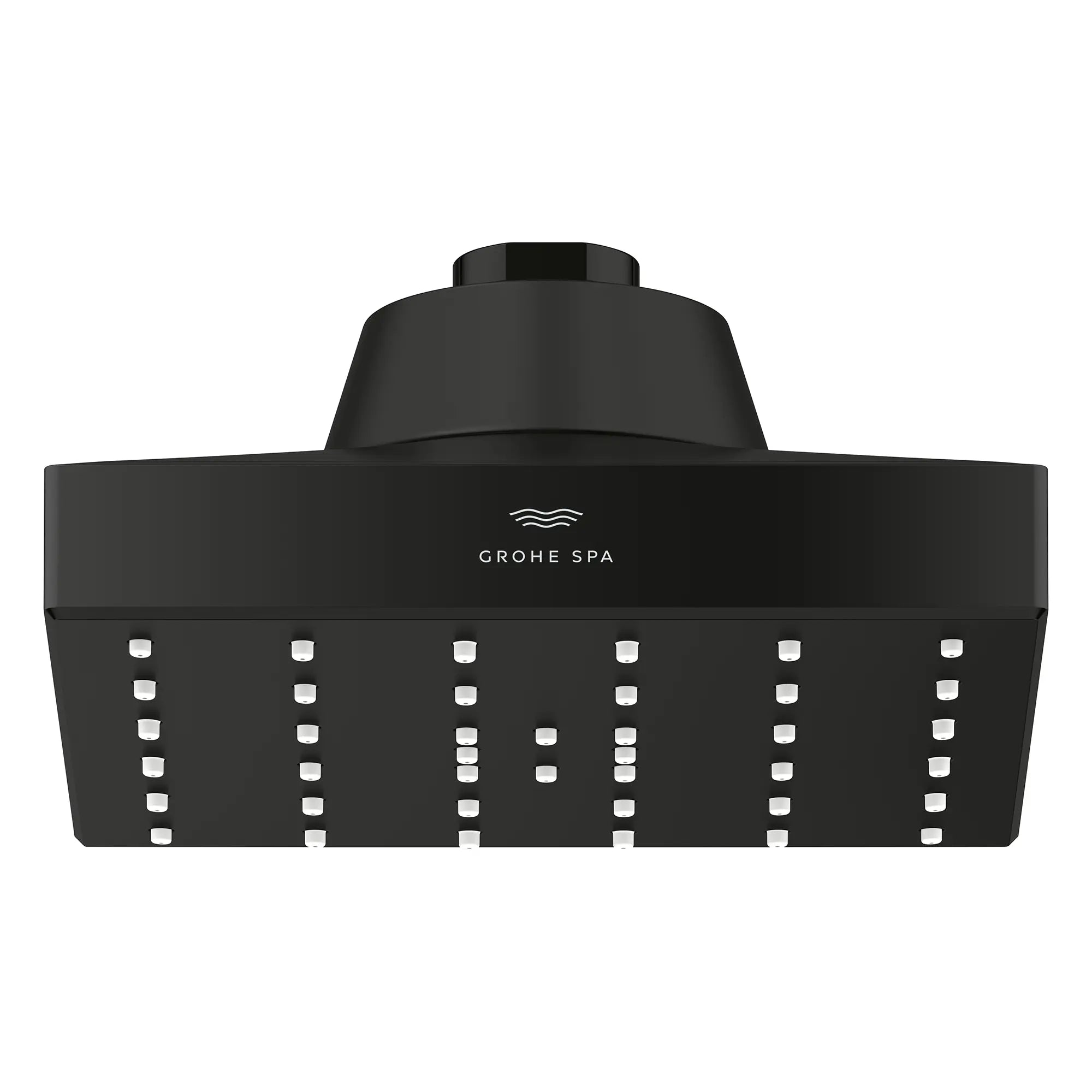 Pomme de douche carrée à un seul jet Rainshower Aqua de 13,97 cm (5½ po) avec AquaBooster 9,5 L/min (2,5 gal/min) // NOIR MAT // 277693_Aqua_Booster_SiloFront_1116682430_0002_October2025_0_CDNwebp.webp