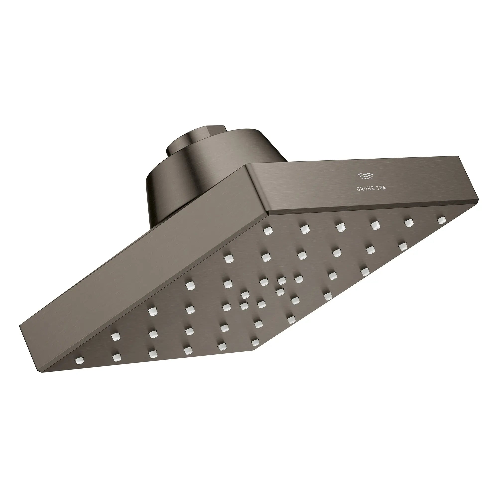 Pomme de douche carrée à un seul jet Rainshower Aqua de 13,97 cm (5½ po) avec AquaBooster 9,5 L/min (2,5 gal/min) // GRAPHITE DUR BROSSÉ // 277714_Aqua_Booster_SiloRight_111668AL00_0002_October2025_0_CDNwebp.webp