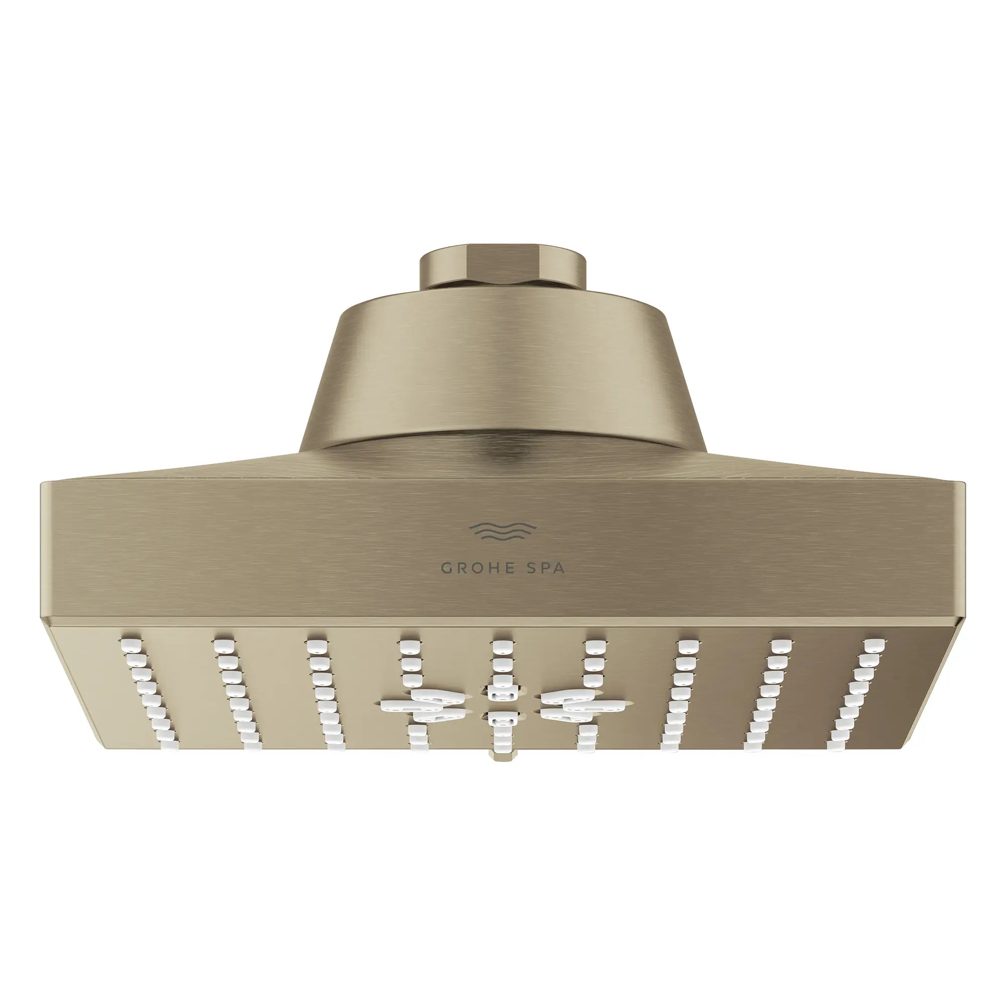 Pomme de douche carrée à jets multiples Rainshower Aqua de 13,97 cm (5½ po) avec AquaBooster 9,5 L/min (2,5 gal/min) // NICKEL BROSSÉ INFINITYFINISH // 277730_Aqua_Booster_SiloFront_111673EN00_0001_October2025_0_CDNwebp.webp