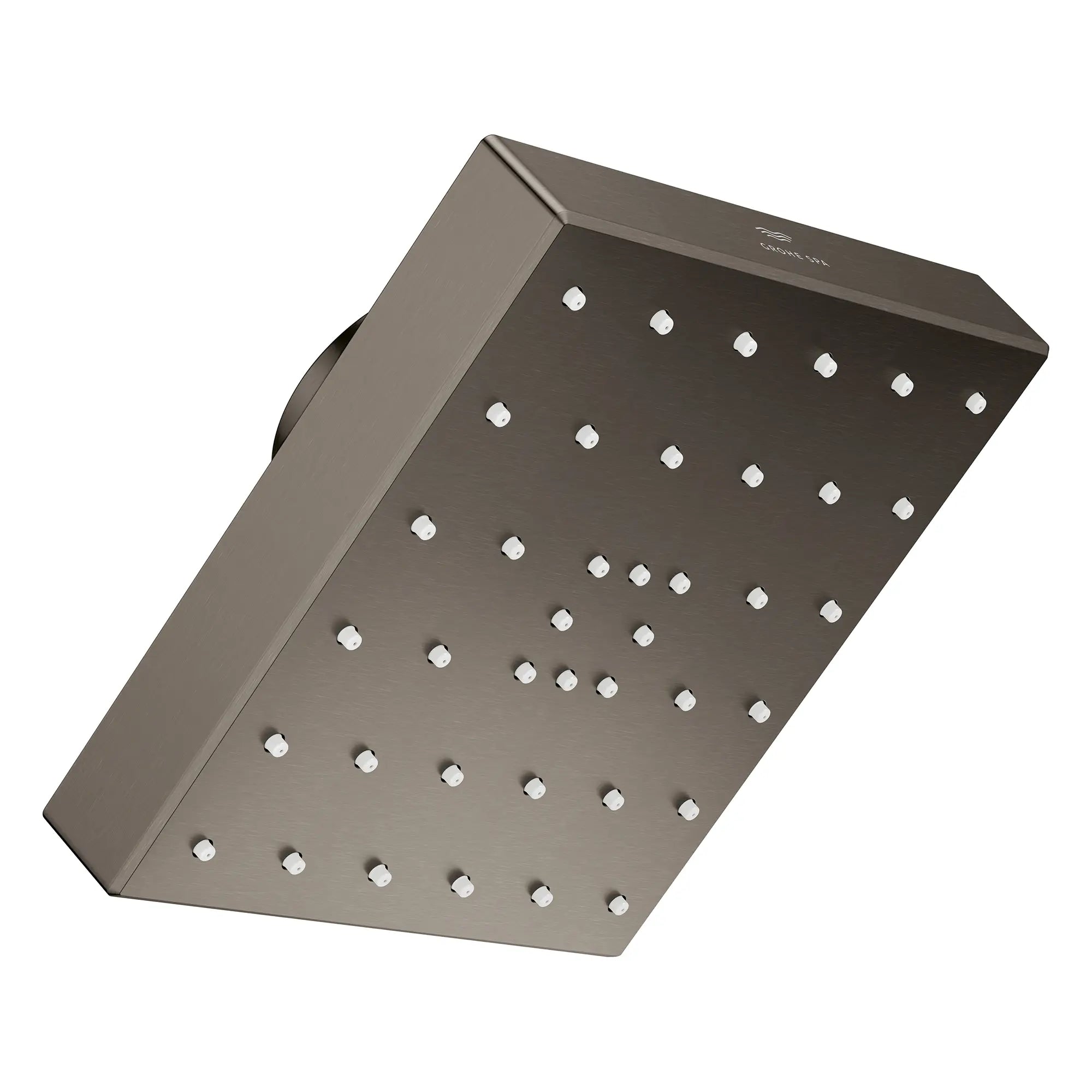 Pomme de douche carrée à un seul jet Rainshower Aqua de 13,97 cm (5½ po) avec AquaBooster 9,5 L/min (2,5 gal/min) // GRAPHITE DUR BROSSÉ // 277847_Aqua_Booster_SiloRight_111668AL00_0001_October2025_0_CDNwebp.webp