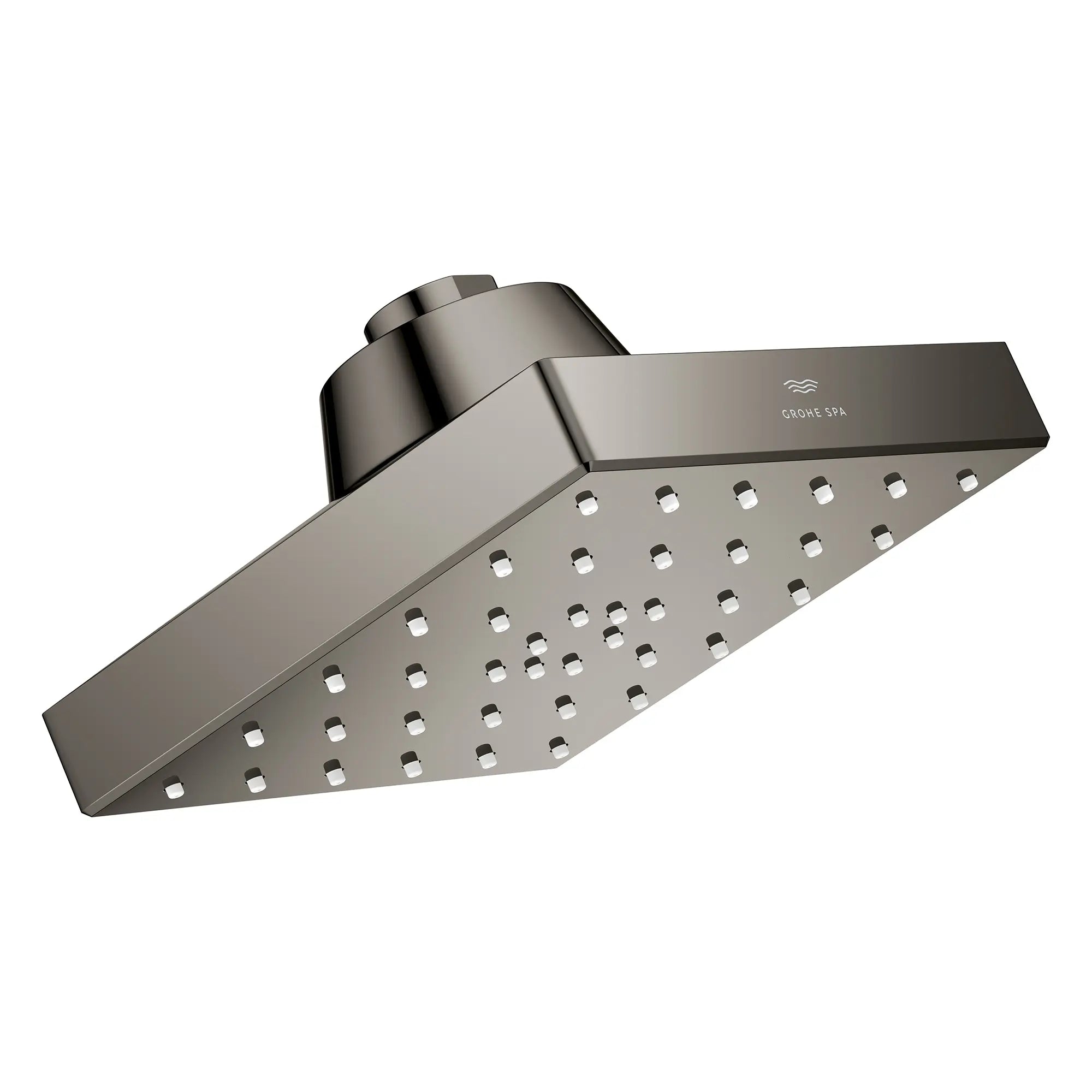 Pomme de douche carrée à un seul jet Rainshower Aqua de 13,97 cm (5½ po) avec AquaBooster 9,5 L/min (2,5 gal/min) // GRAPHITE DUR // 277848_Aqua_Booster_SiloRight_111668A000_0002_October2025_0_CDNwebp.webp