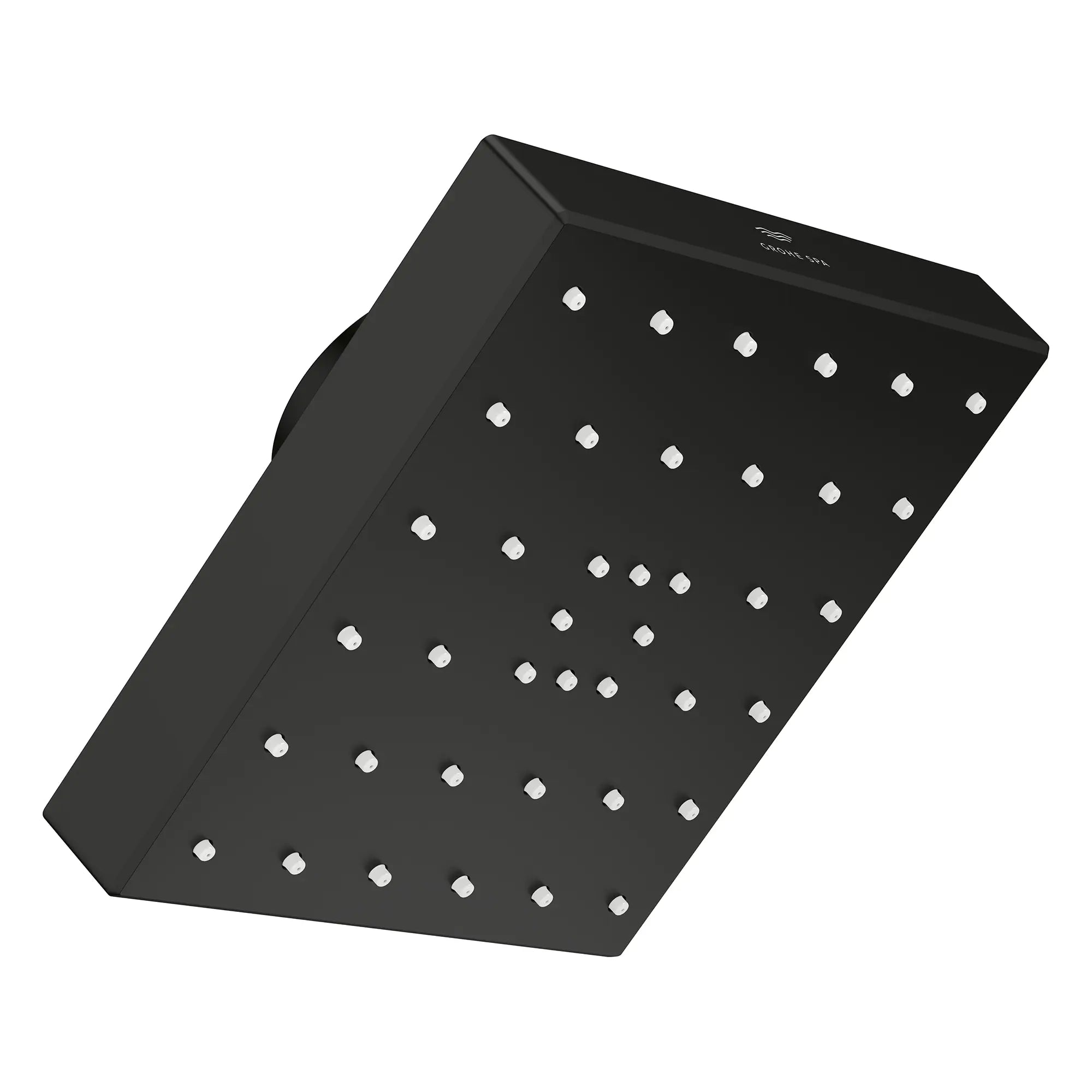 Pomme de douche carrée à un seul jet Rainshower Aqua de 13,97 cm (5½ po) avec AquaBooster 9,5 L/min (2,5 gal/min) // NOIR MAT // 277853_Aqua_Booster_SiloRight_1116682430_0001_October2025_0_CDNwebp.webp