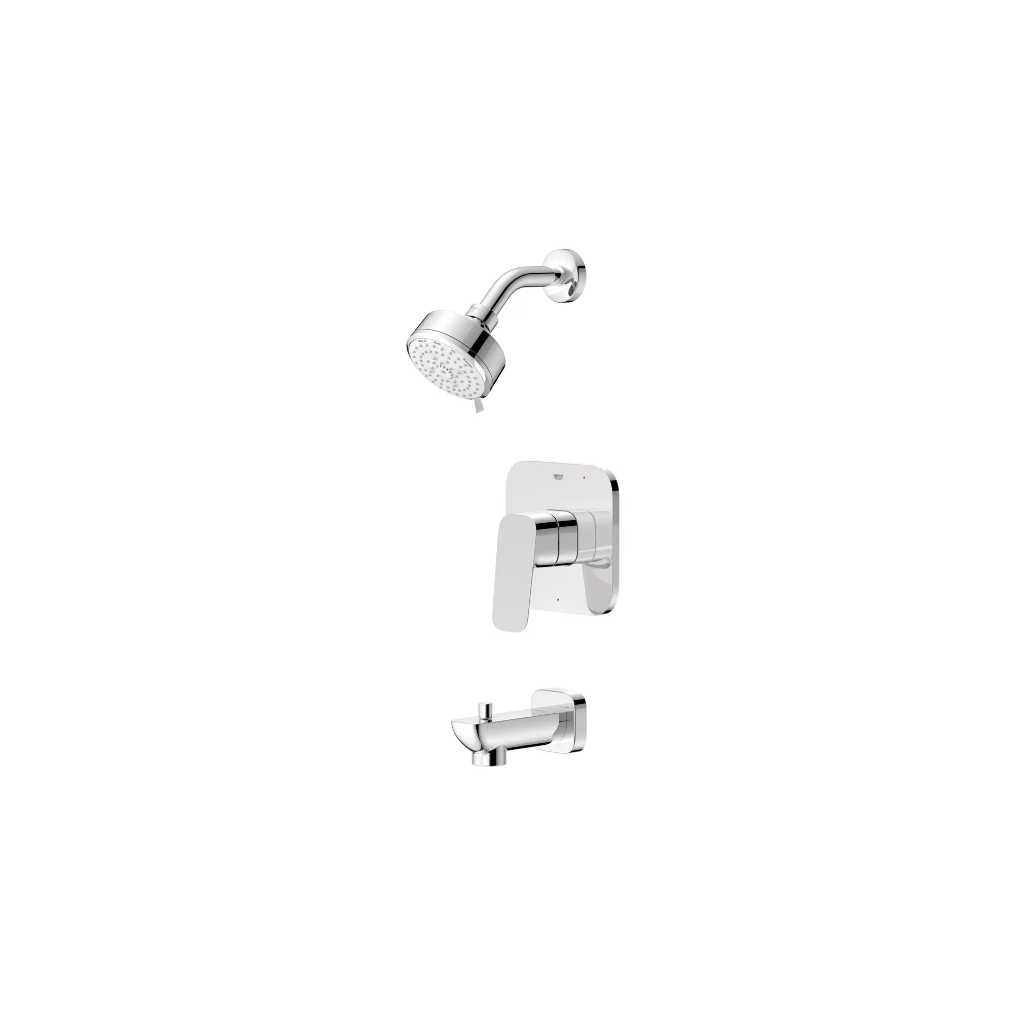 Ensemble de garniture de robinet à pression équilibrée pour baignoire/douche Cubeo // CHROME STARLIGHT GROHE // 278258_Cubeo_SiloLeft_1053800000_0001_AUGUST2024_0_CDNwebp.webp