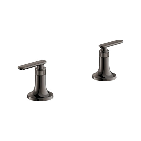 Manettes à levier Listra pour robinet de lavabo de salle de bains (paire) - Graphite dur