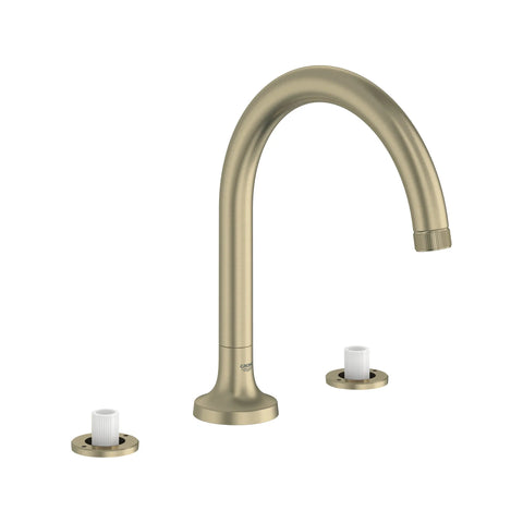 Robinet de remplissage de baignoire romaine Listra à 3 trous monté sur plan - Nickel brossé InfinityFinish
