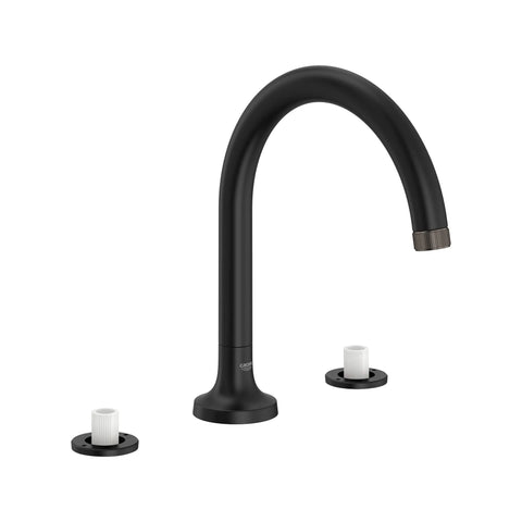 Robinet de remplissage de baignoire romaine Listra à 3 trous monté sur plan - Noir Mat