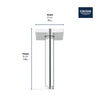 [27486000] 6" Ceiling Shower Arm With Square Flange - GROHE StarLight Chrome