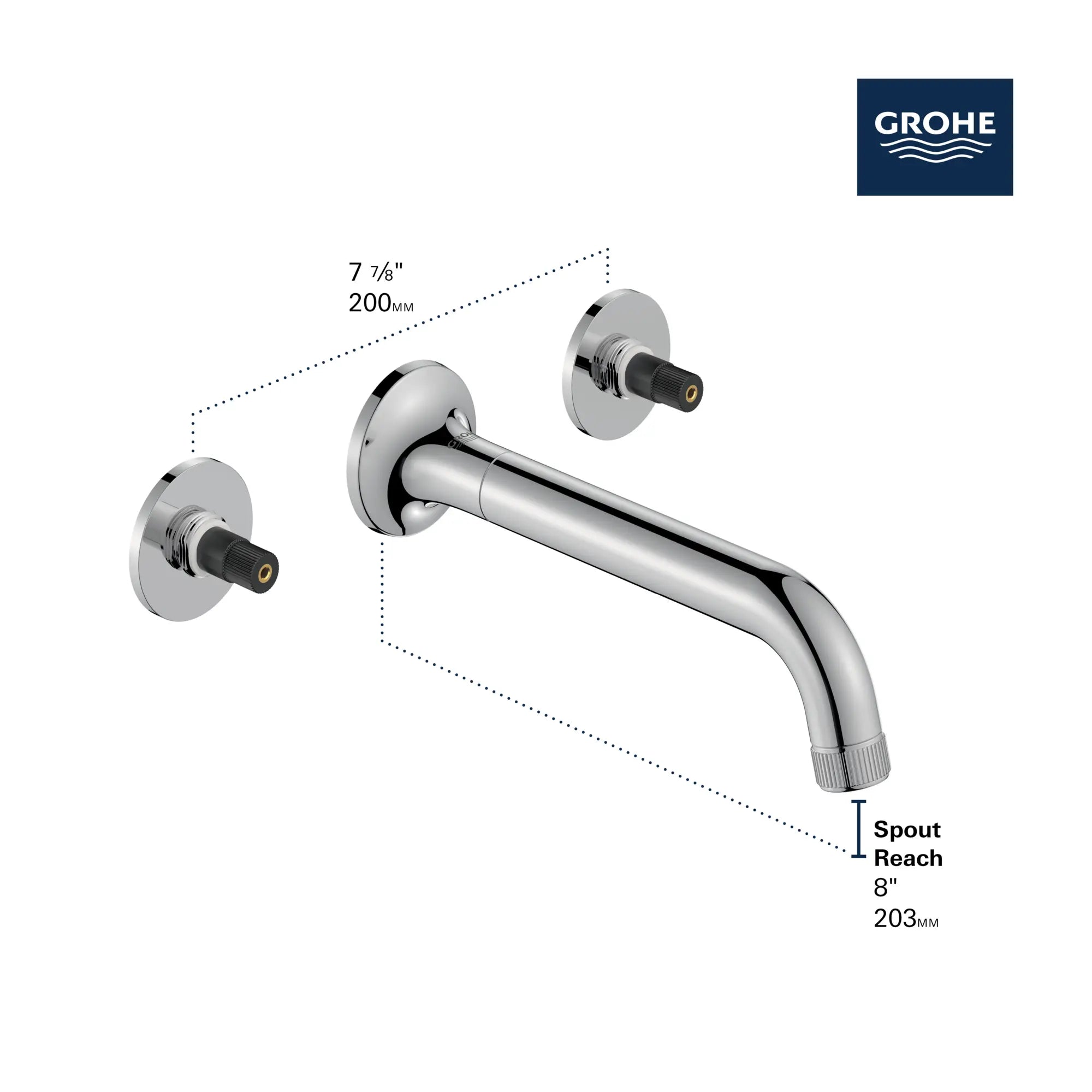 Robinet de salle de bains à large entraxe Listra monté au mur, 4,5 l/min (1,2 gal/min) // AUBE FRAÎCHE BROSSÉ // 278709_Listra_Infographic_106216_0001_Nov2025_1_CDNwebp.webp