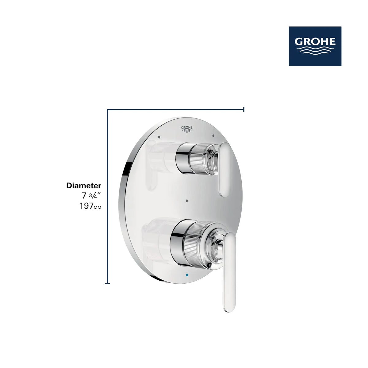 Garniture de robinet ? pression ?quilibr?e ? 2?manettes Listra avec inverseur ? 3?voies et cartouche // CHROME STARLIGHT GROHE // 278718_Listra_Infographic_106235_0001_Nov2025_1_CDNwebp.webp