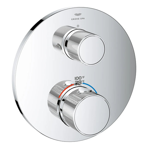 [1053660000] Atrio Private Collection Dual Function 2-Handle Thermostatic Valve Trim with Control Module with Knob Handles - GROHE StarLight Chrome