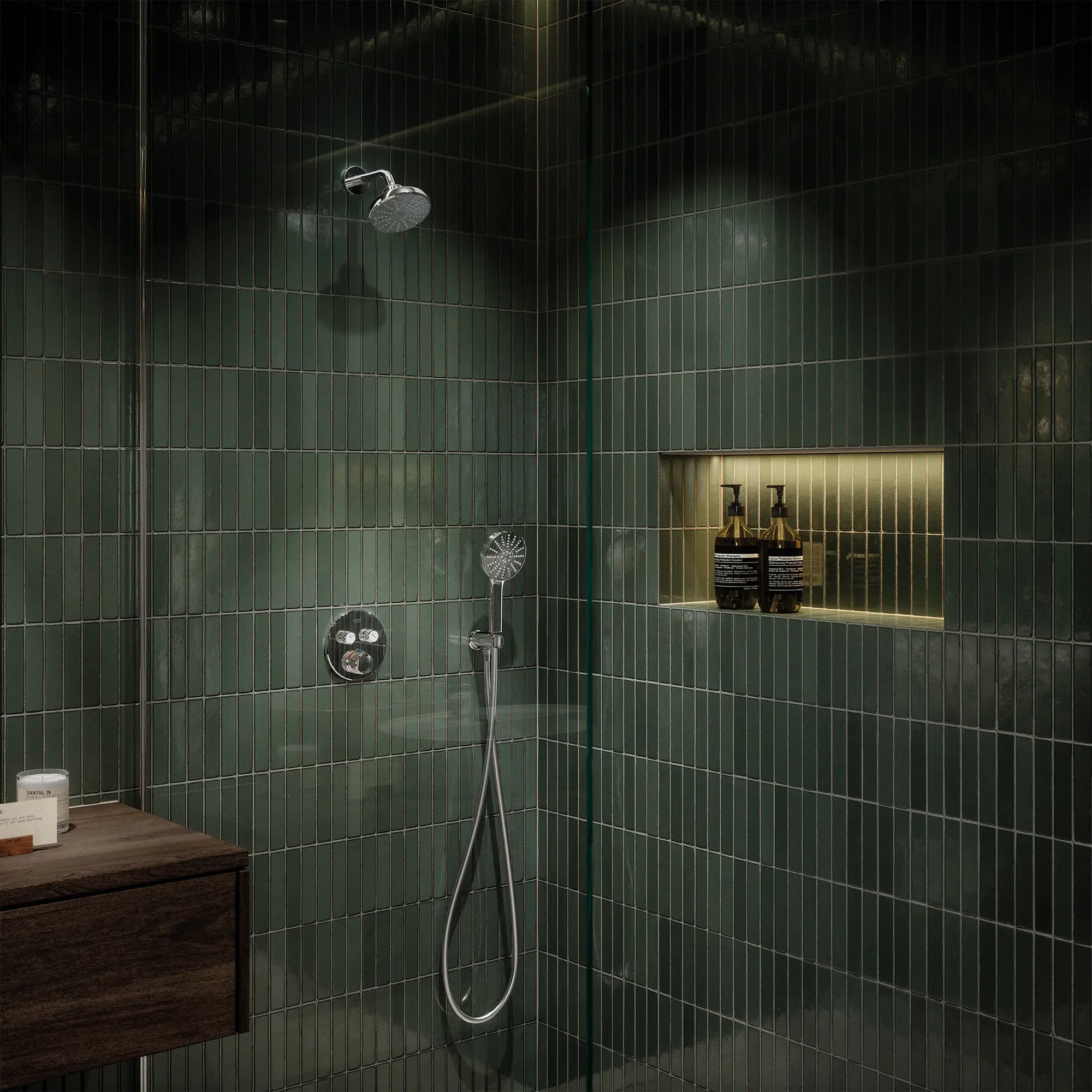 Pomme de douche ronde Tempesta 140 à jets multiples avec Aquabooster, 6,6 L/min (1,75 gal/min) // CHROME STARLIGHT GROHE // 280799_Aqua_Booster_EnvironmentCloseUp_1117460000_0002_January2026_0_CDNwebp.webp