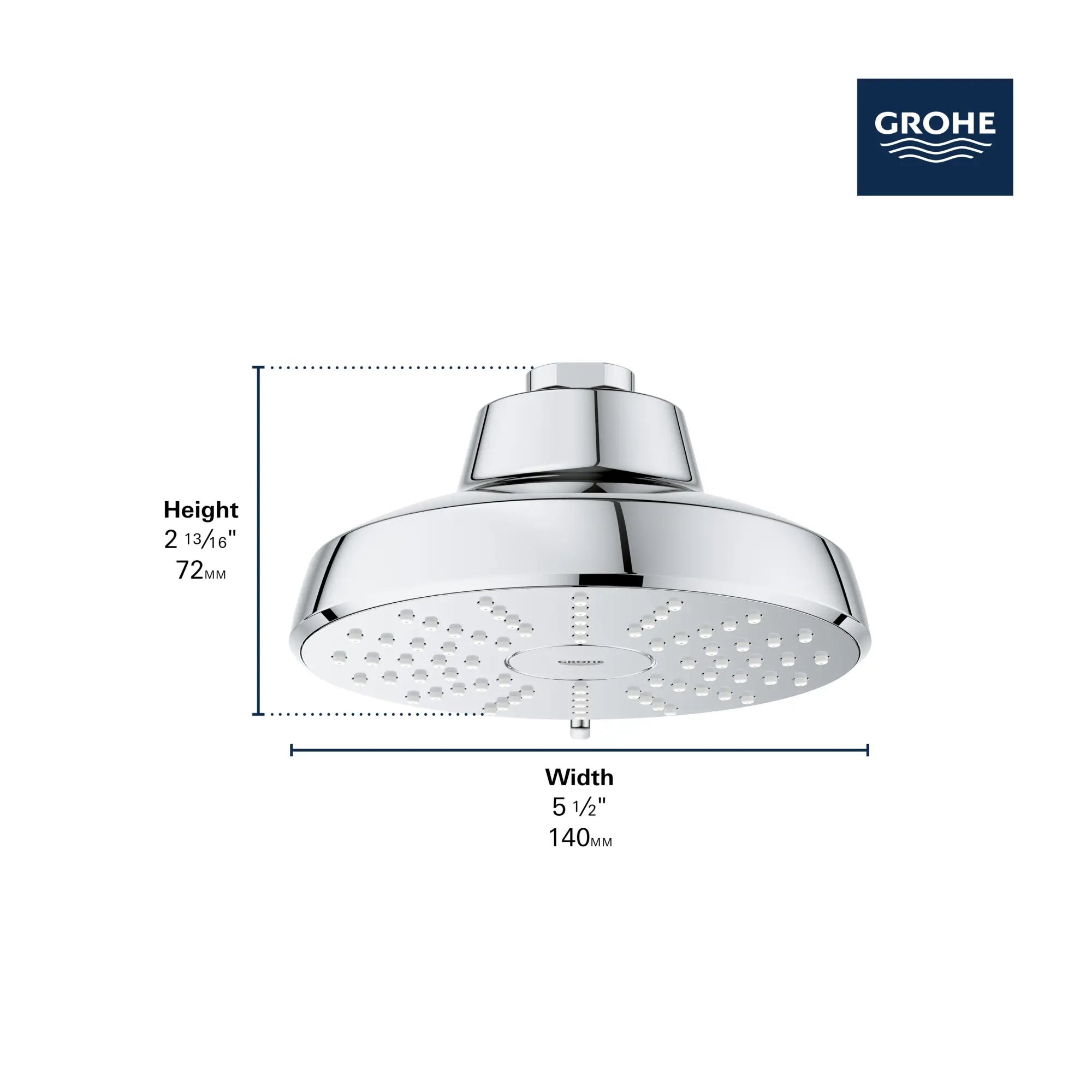 Pomme de douche ronde Tempesta 140 à jets multiples avec Aquabooster, 6,6 L/min (1,75 gal/min) // AUBE FRAÎCHE BROSSÉ // 281319_AquaBooster_Infographic_111746_0001_FEB2026_0_CDNwebp.webp