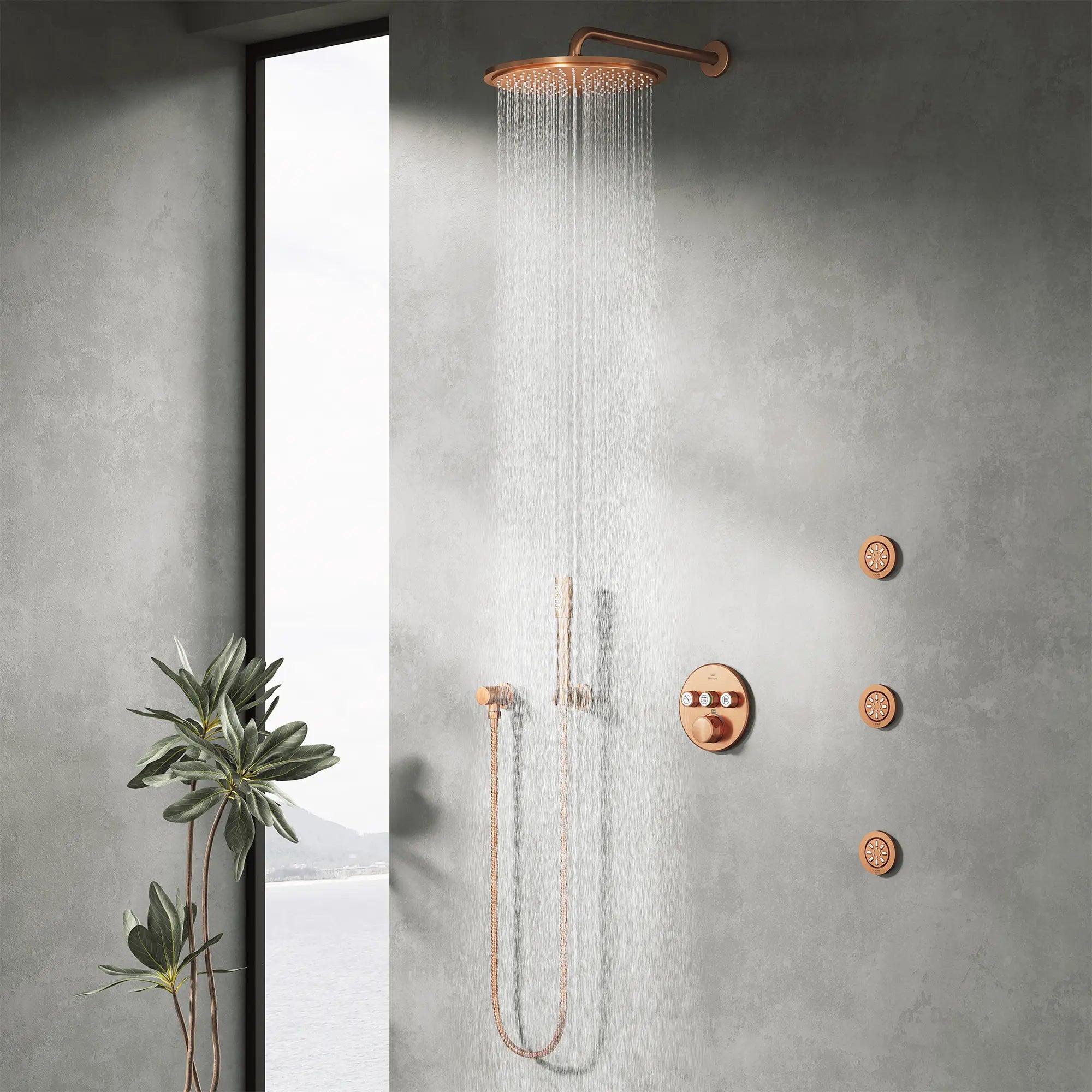 Tuyau de douche sans torsion de 59 po en métal // BRUSHED WARM SUNSET // 281328_Rainshower_EnvironmentCloseUp_112096DL0_28540DL0_29138DL0_26866DL0_26994DL0_27074DL0_26634DL0_26844DL0_0002_NOVEMBER2025_1_CDNwebp.webp