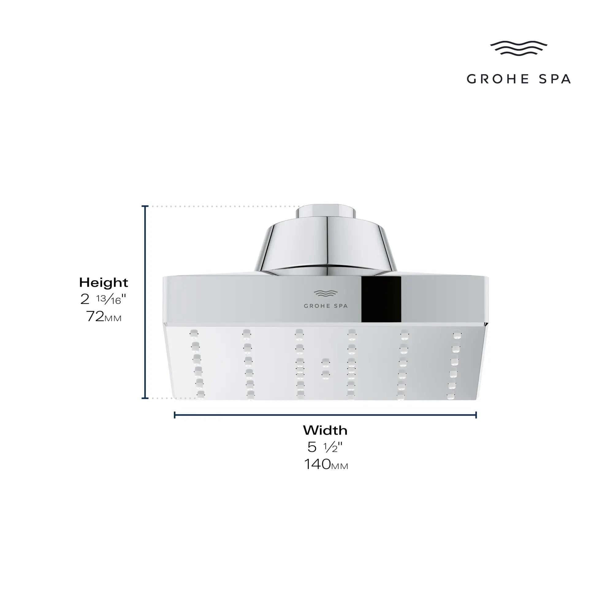 Pomme de douche carrée à un seul jet Rainshower Aqua de 13,97 cm (5½ po) avec AquaBooster 9,5 L/min (2,5 gal/min) // GRAPHITE DUR BROSSÉ // 281417_AquaBooster_Infographic_111661_111668_0001_JAN2026_0_CDNwebp.webp