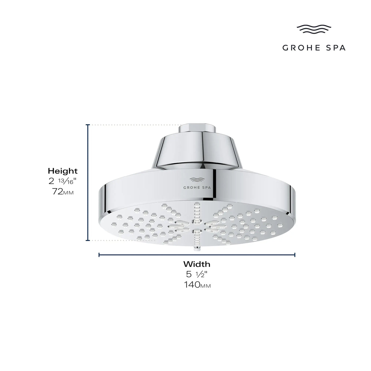 Pomme de douche à jets multiples Rainshower Aqua 140 de 13,97 cm (5½ po) avec AquaBooster 6,6 L/min (1,75 gal/min) // GRAPHITE DUR // 281418_AquaBooster_Infographic_111611_111659_0001_JAN2026_0_CDNwebp.webp