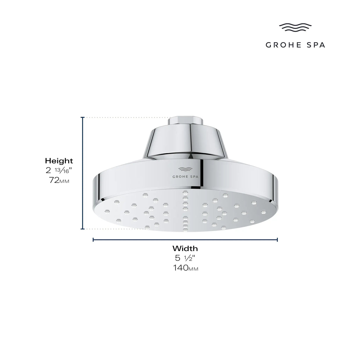 Pomme de douche à un seul jet Rainshower Aqua de 13,97 cm (5½ po) avec AquaBooster 6,6 L/min (1,75 gal/min) // AUBE FRAÎCHE BROSSÉ // 281419_AquaBooster_Infographic_111518_111519_0001_JAN2026_0_CDNwebp.webp