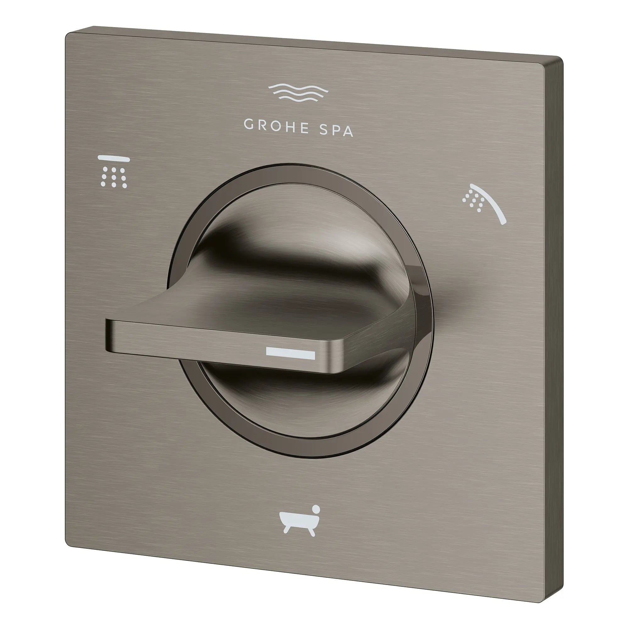 Garniture de robinet avec inverseur à 3 voies // BRUSHED HARD GRAPHITE // 281619_Allure_SiloLeft_19591AL1_0001_Feb2026_0_CDNwebp.webp