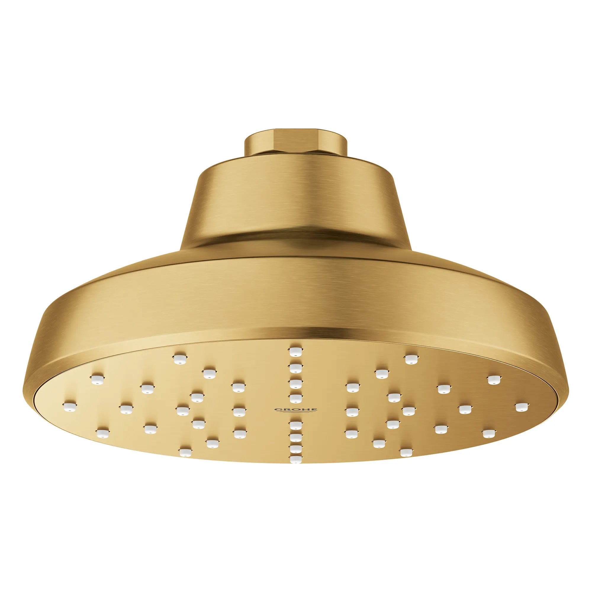 Pomme de douche ronde Tempesta 140 à un seul jet avec Aquabooster, 6,6 L/min (1,75 gal/min) // AUBE FRAÎCHE BROSSÉ // 281833_Aqua_Booster_SiloFront_111727GN00_0001_Feb2026_0_CDNwebp.webp
