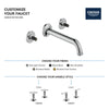 [106216GN00] Listra Wall Mount Widespread Bathroom Faucet, 1.2gpm (4.5L/min) - Brushed Cool Sunrise