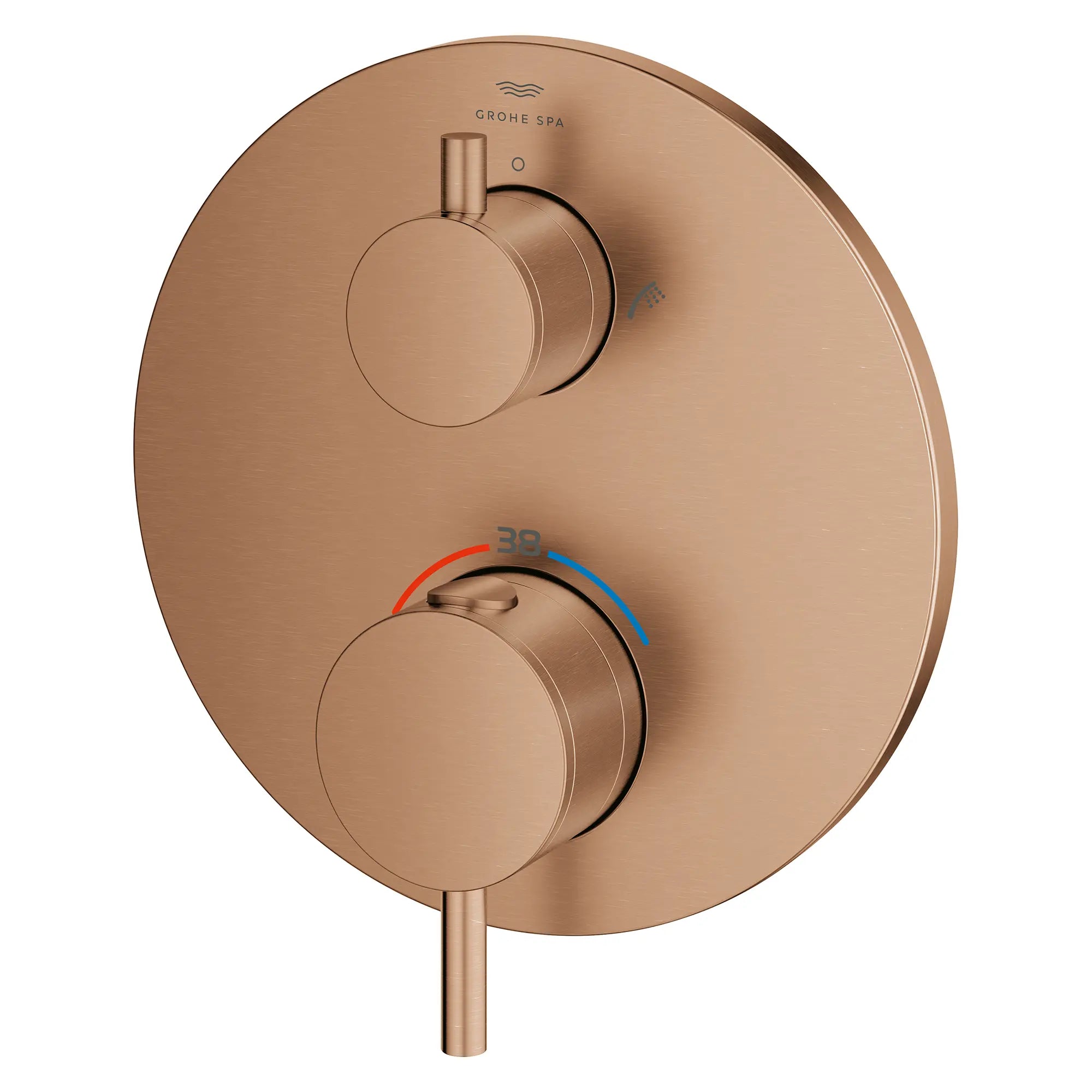 Garniture de robinet thermostatique à fonction double, 2 poignées // BRUSHED WARM SUNSET // 282192_Atrio_SiloLeft_24361DL0_0001_March2026_0_CDNwebp.webp