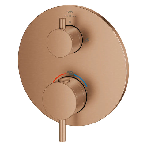 Garniture de robinet thermostatique à fonction double, 2 poignées - Brushed Warm Sunset