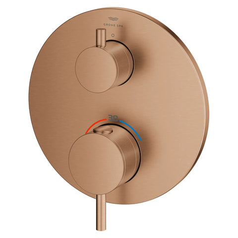 Garniture de robinet thermostatique à fonction simple, 2 poignées - Brushed Warm Sunset