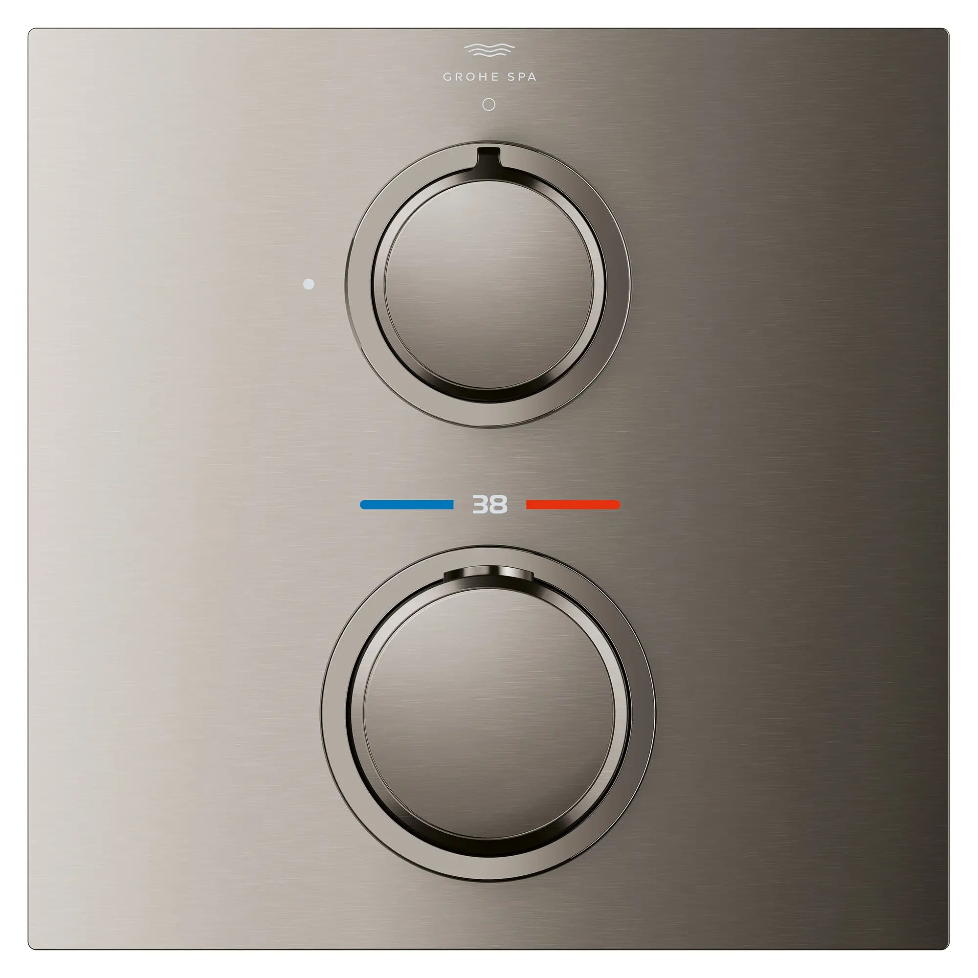 Garniture de robinet thermostatique à 2 poignées à fonction simple // BRUSHED HARD GRAPHITE // 282200_Allure_SiloFront_29177AL1_0001_March2026_0_CDNwebp.webp