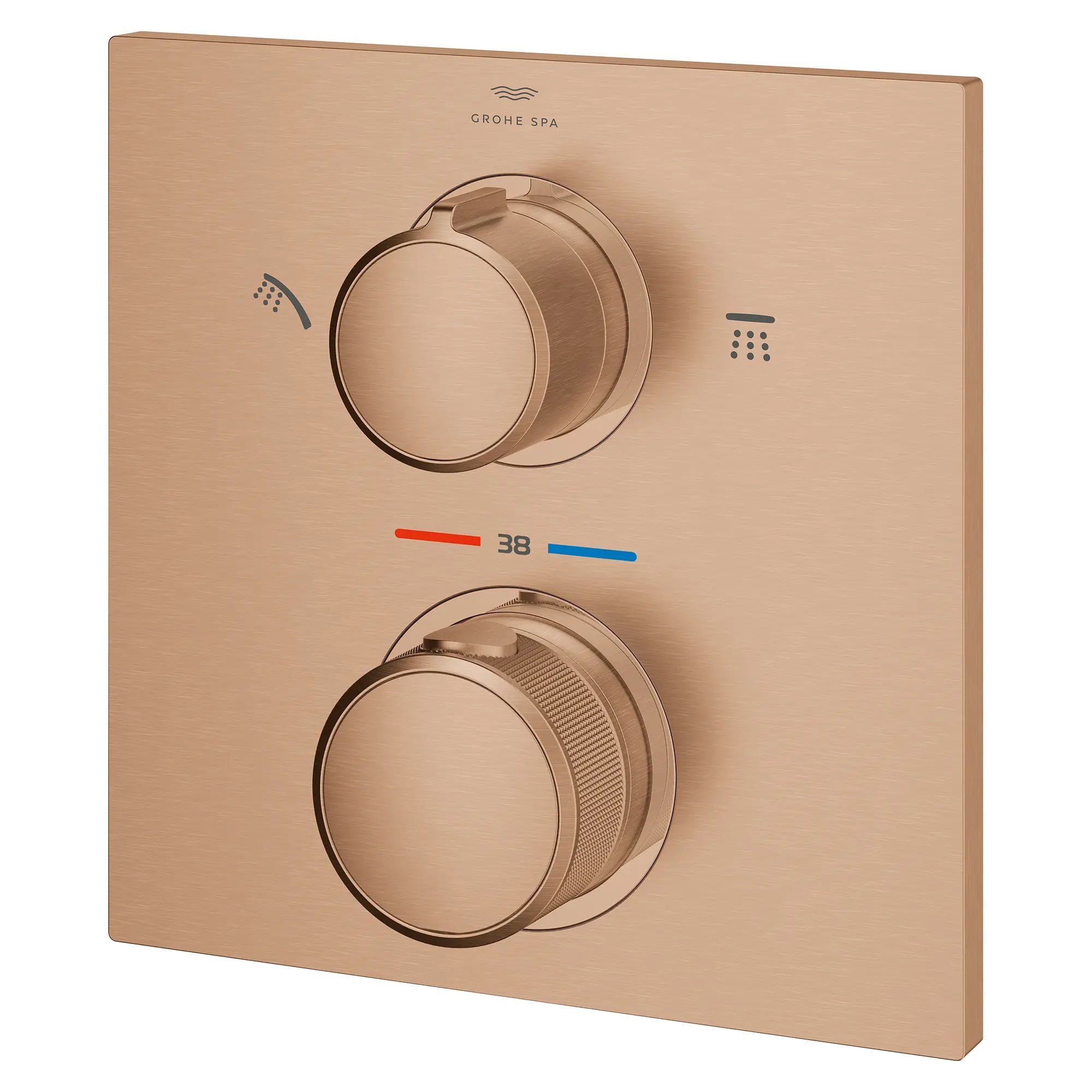 Garniture de robinet thermostatique à 2 poignées à fonction double // BRUSHED WARM SUNSET // 282207_Allure_SiloLeft_29178DL1_0001_March2026_0_CDNwebp.webp