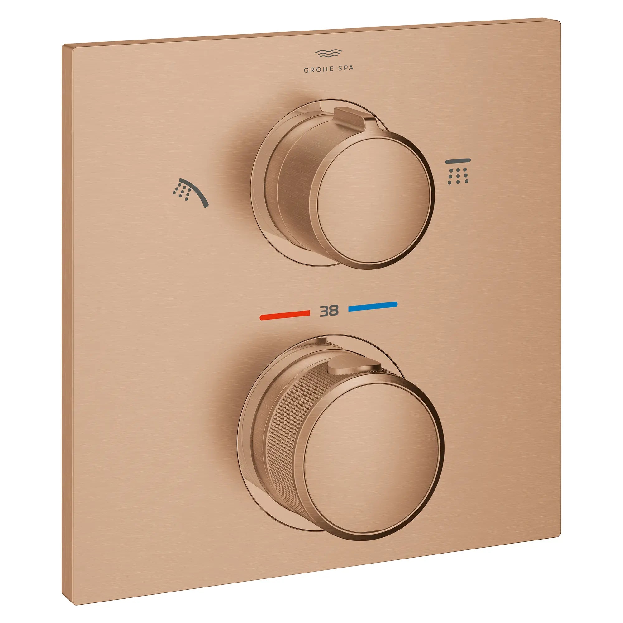 Garniture de robinet thermostatique à 2 poignées à fonction double // BRUSHED WARM SUNSET // 282211_Allure_SiloRight_29178DL1_0001_March2026_0_CDNwebp.webp