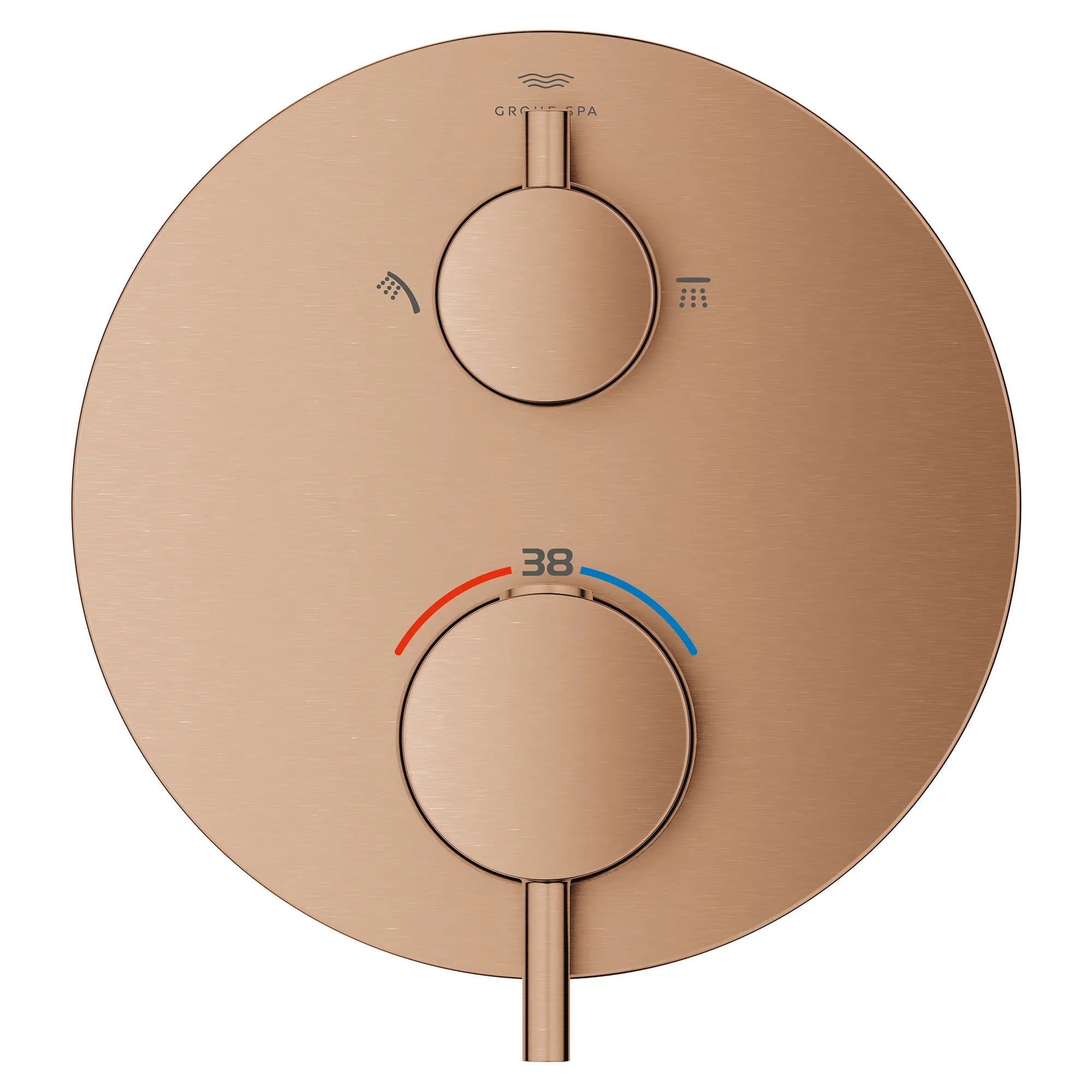 Garniture de robinet thermostatique à fonction simple, 2 poignées // BRUSHED WARM SUNSET // 282217_Atrio_SiloFront_24360DL0_0001_March2026_0_CDNwebp.webp
