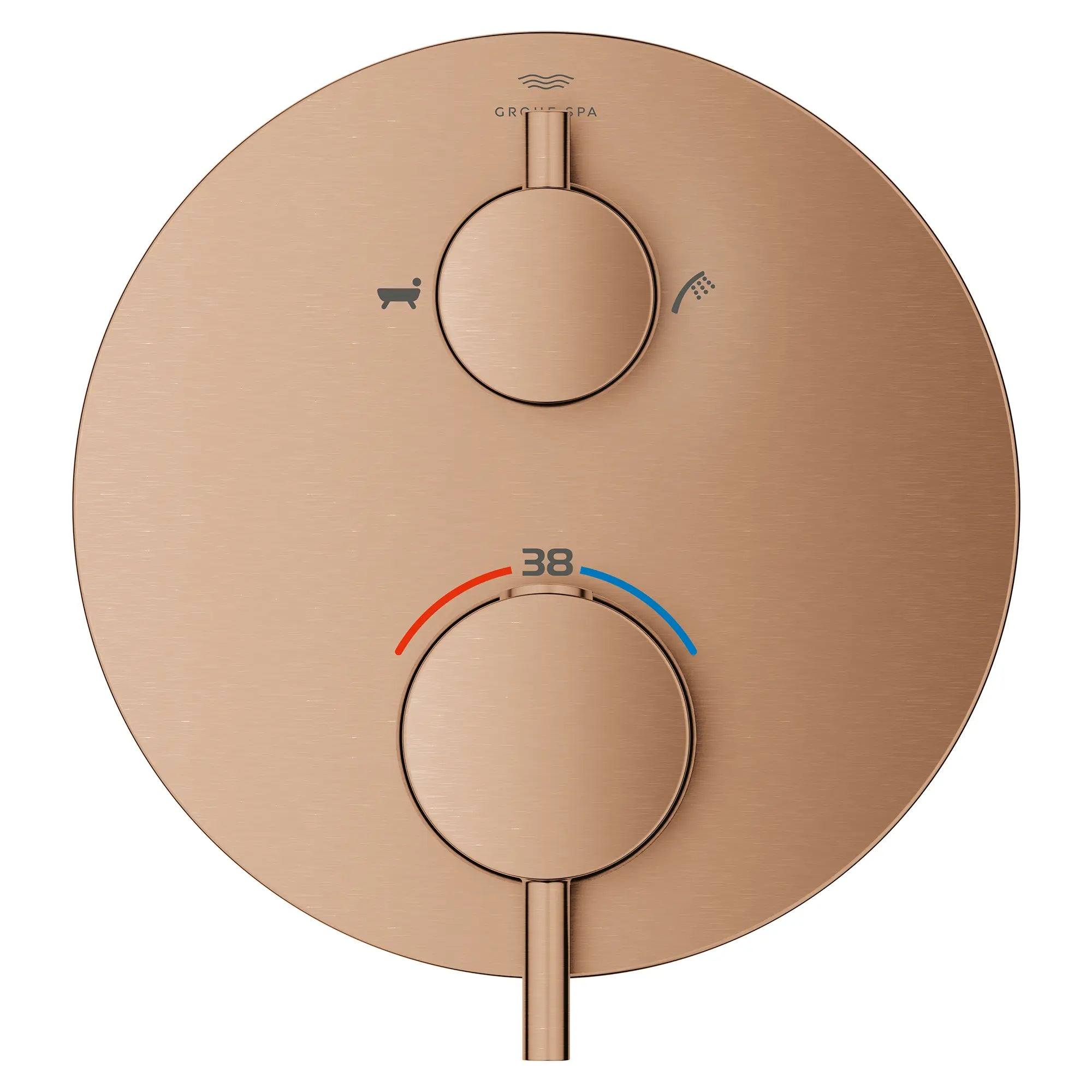 Garniture de robinet thermostatique à fonction double, 2 poignées // BRUSHED WARM SUNSET // 282218_Atrio_SiloFront_24361DL0_0001_March2026_0_CDNwebp.webp