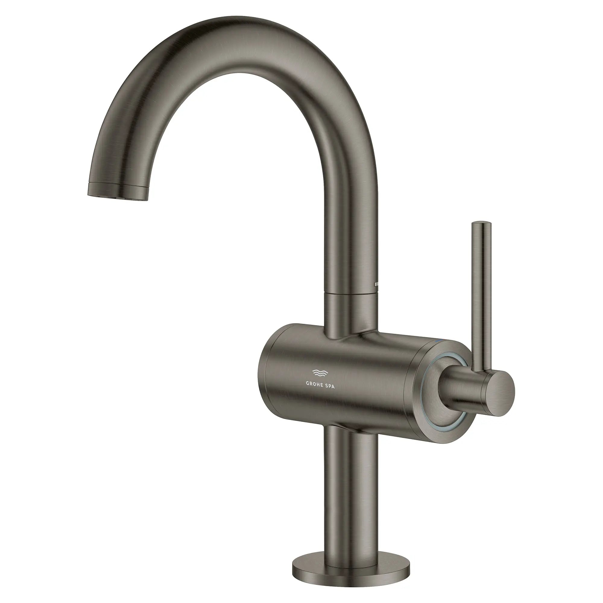 Grand robinet monotrou pour salle de bain, à poignée simple, 4,5 L/min (1,2 gpm) // BRUSHED HARD GRAPHITE // 282220_Atrio_SiloLeft_24351AL0_0001_March2026_0_CDNwebp.webp