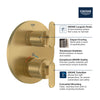 [106244GN00] Listra Dual Function 2-Handle Thermostatic Valve Trim - Brushed Cool Sunrise