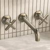 [106238EN00] Listra Cross Handles for Bathroom Sink Faucet (Pair) - Brushed Cool Sunrise