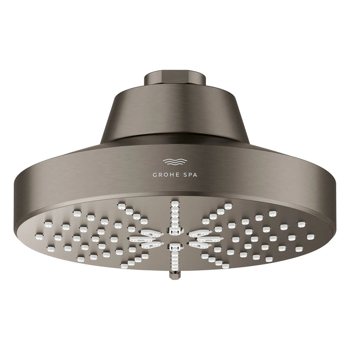 Pomme de douche à jets multiples Rainshower Aqua 140 de 13,97 cm (5½ po) avec AquaBooster 6,6 L/min (1,75 gal/min) // GRAPHITE DUR BROSSÉ // 283602_Aquabooster_SiloFront_111611AL00_111659AL00_0001_April2026_0_CDNwebp.webp