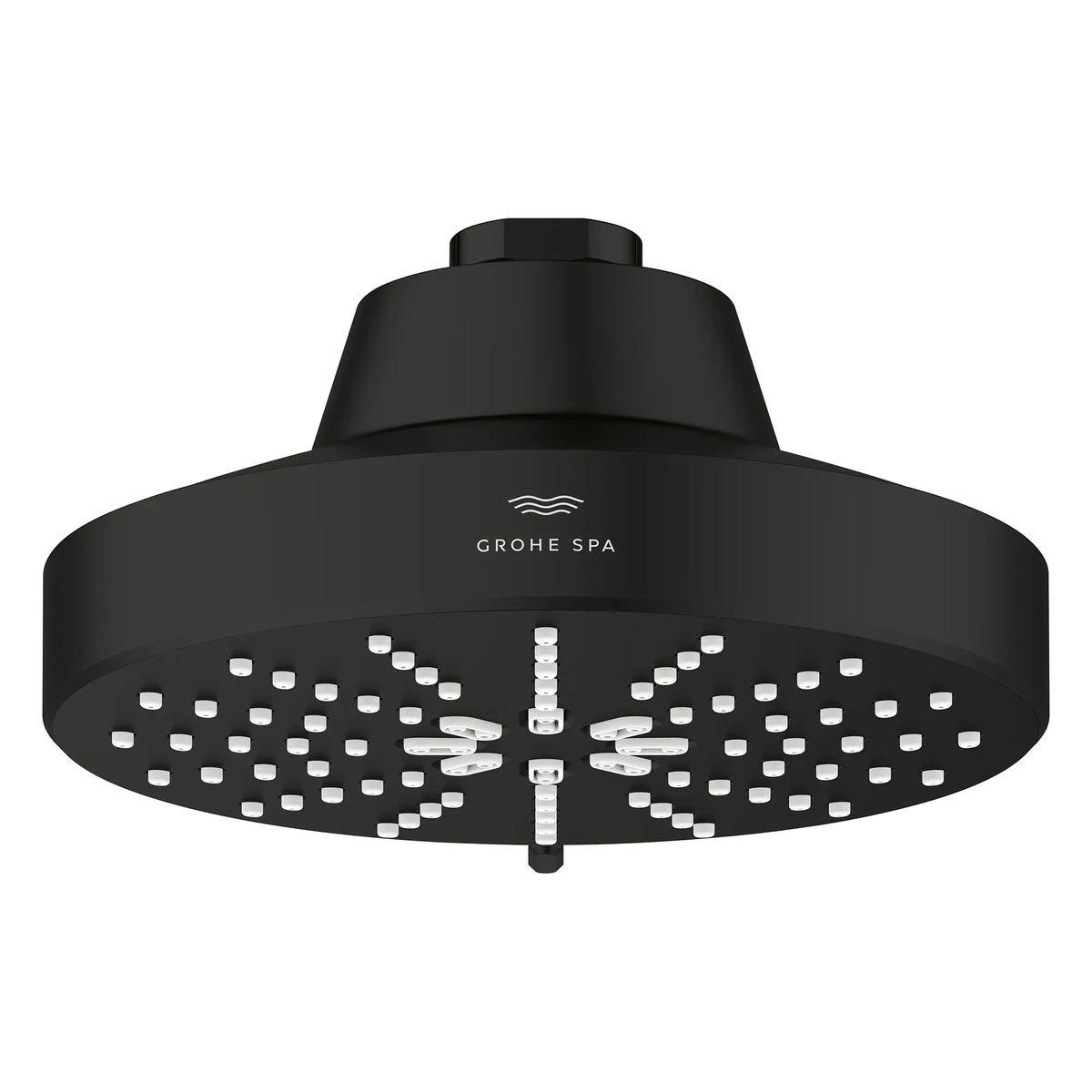 Pomme de douche à jets multiples Rainshower Aqua 140 de 13,97 cm (5½ po) avec AquaBooster 6,6 L/min (1,75 gal/min) // NOIR MAT // 283636_Aquabooster_SiloFront_1116112430_1116592430_0001_April2026_0_CDNwebp.webp