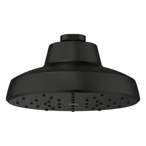 Pomme de douche ronde Tempesta 140 à un seul jet avec Aquabooster, 6,6 L/min (1,75 gal/min) - Noir mat
