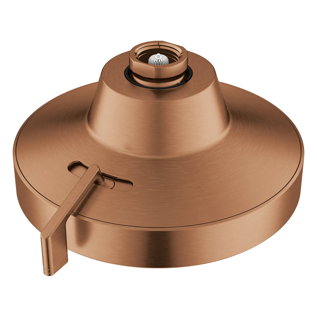 Pomme de douche à jets multiples Rainshower Aqua 140 de 13,97 cm (5½ po) avec AquaBooster 6,6 L/min (1,75 gal/min) // COUCHANT CHAUD BROSSÉ // 283662_Aquabooster_SiloOther_111611DL00_111659DL00_0004_April2026_0_CDNwebp.webp